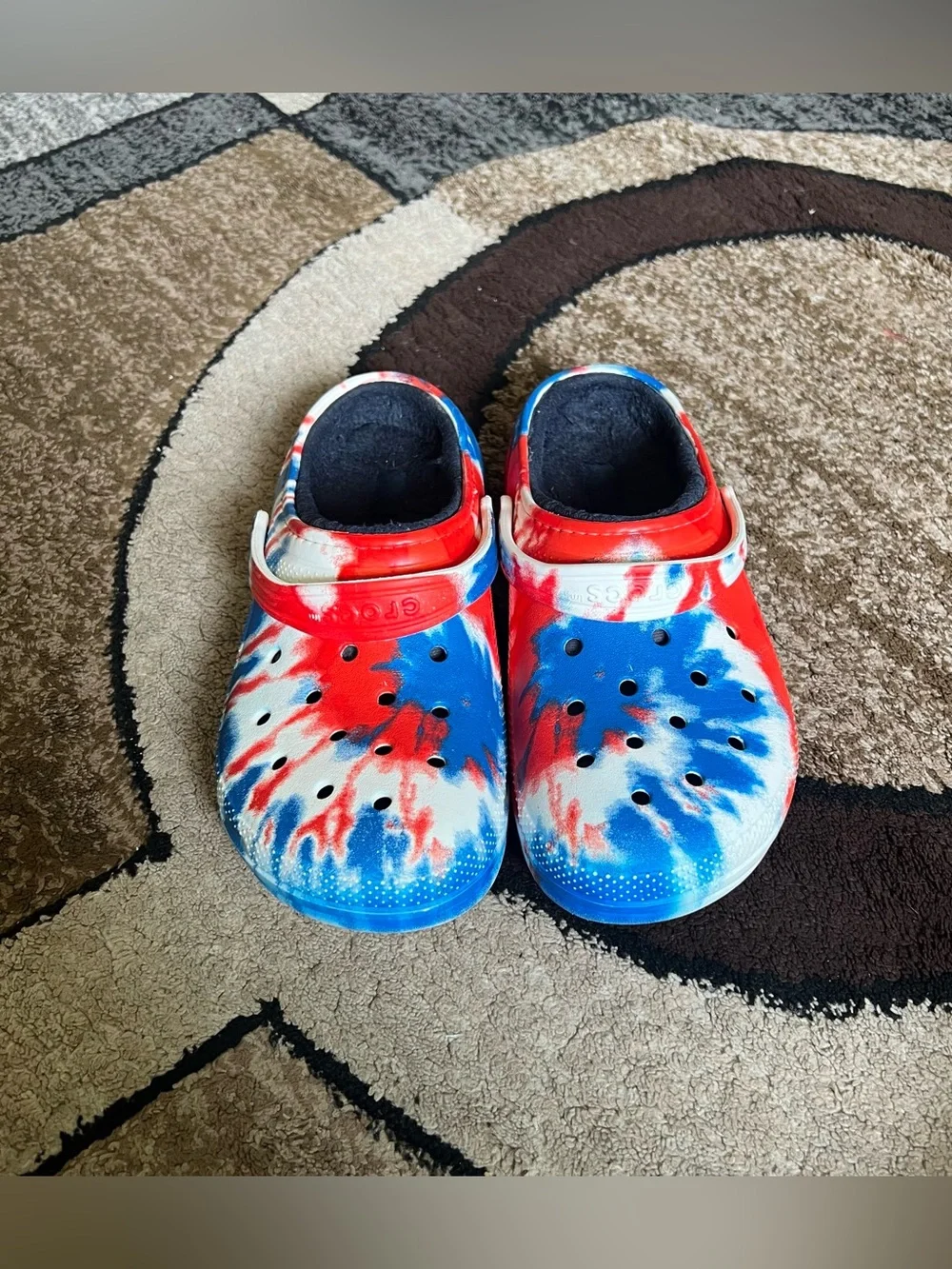 Big Girl/Boy Crocs Classic Lined Tie-Dye Clogs Size J6 Unisex